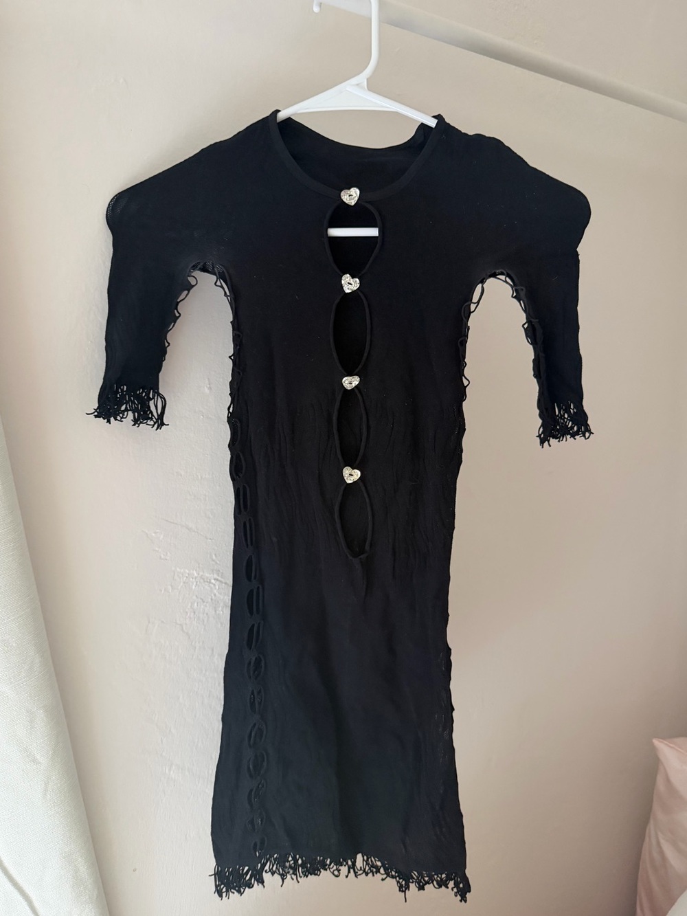 Poster Girl Black Cutout Midi Dress with Heart Accent